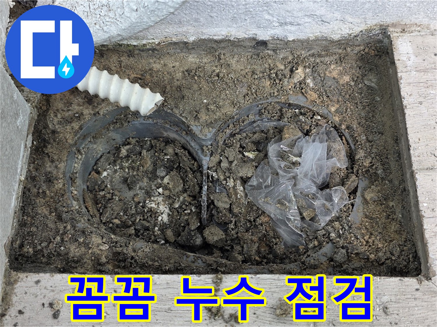 노원구 중계3동 청구3차 아파트에서 우수관 주변 누수를 꼼꼼하게 점검하고 있습니다 - 작은 누수도 놓치지 않습니다.