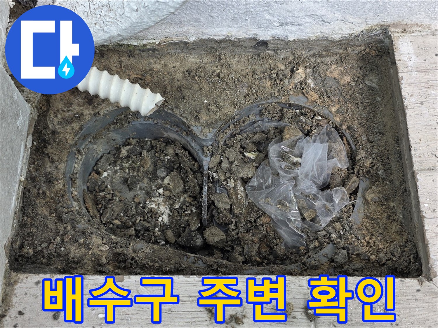 노원구 중계동 청구3차 아파트에서 건물 외부 배수구 주변 누수를 확인하고 있습니다 - 꼼꼼하게 살펴봅니다.
