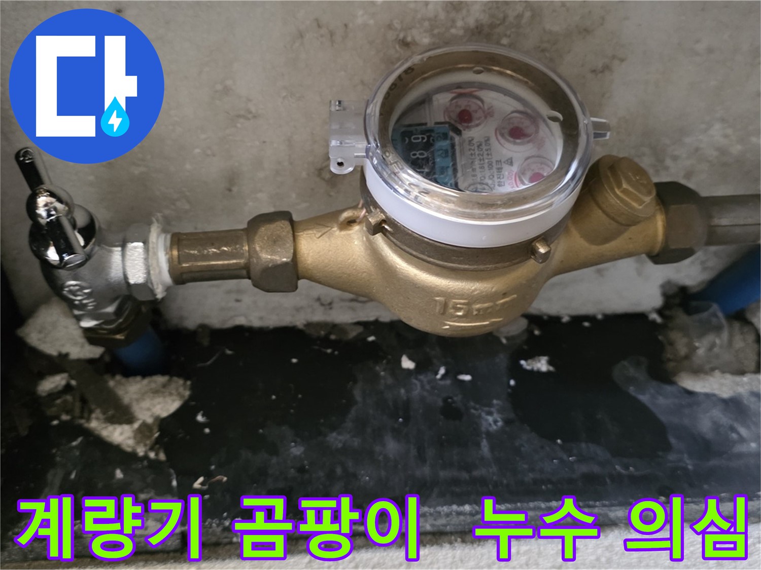 계량기 주변 곰팡이 발견 - 남양주 누수탐지 전문