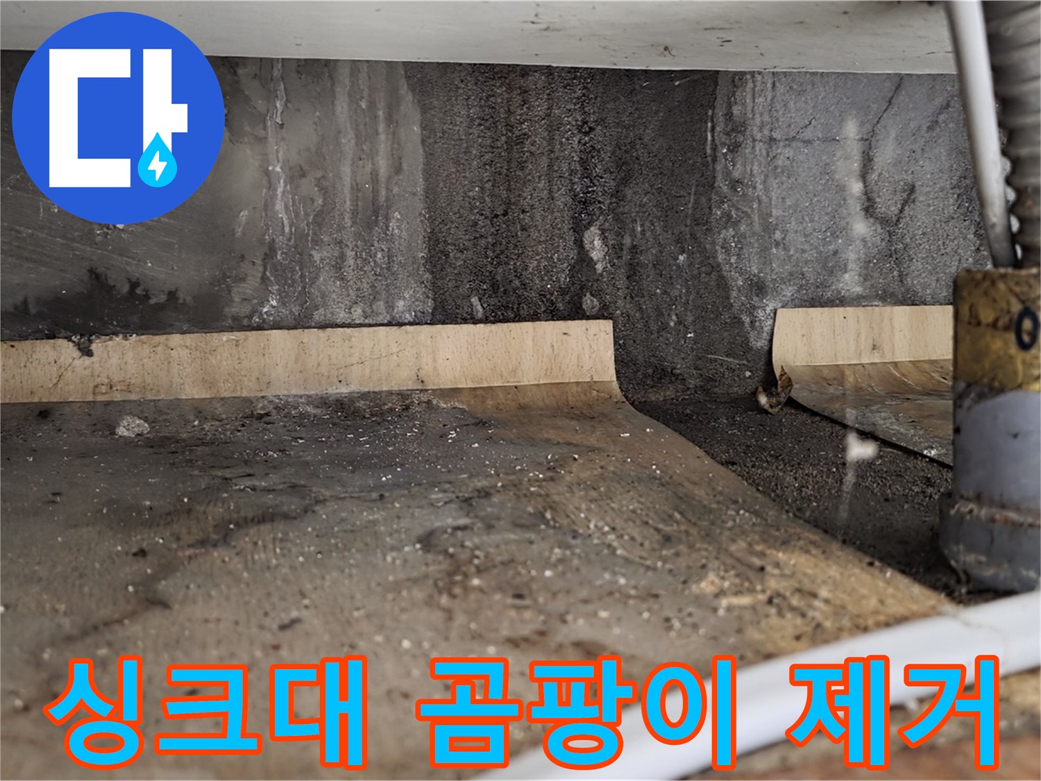 싱크대 누수 해결 - 곰팡이 제거