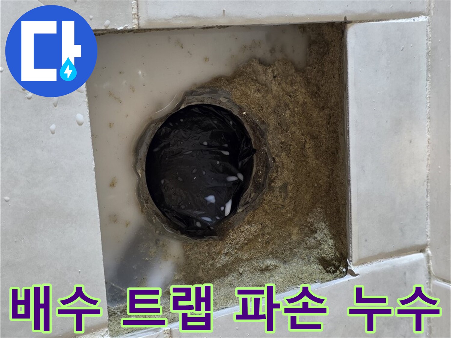 과천 문원동 욕실 하수구 주변 배수 트랩 파손 누수 - 깨진 배수 트랩, 새 트랩으로 완벽하게 교체하고 해결