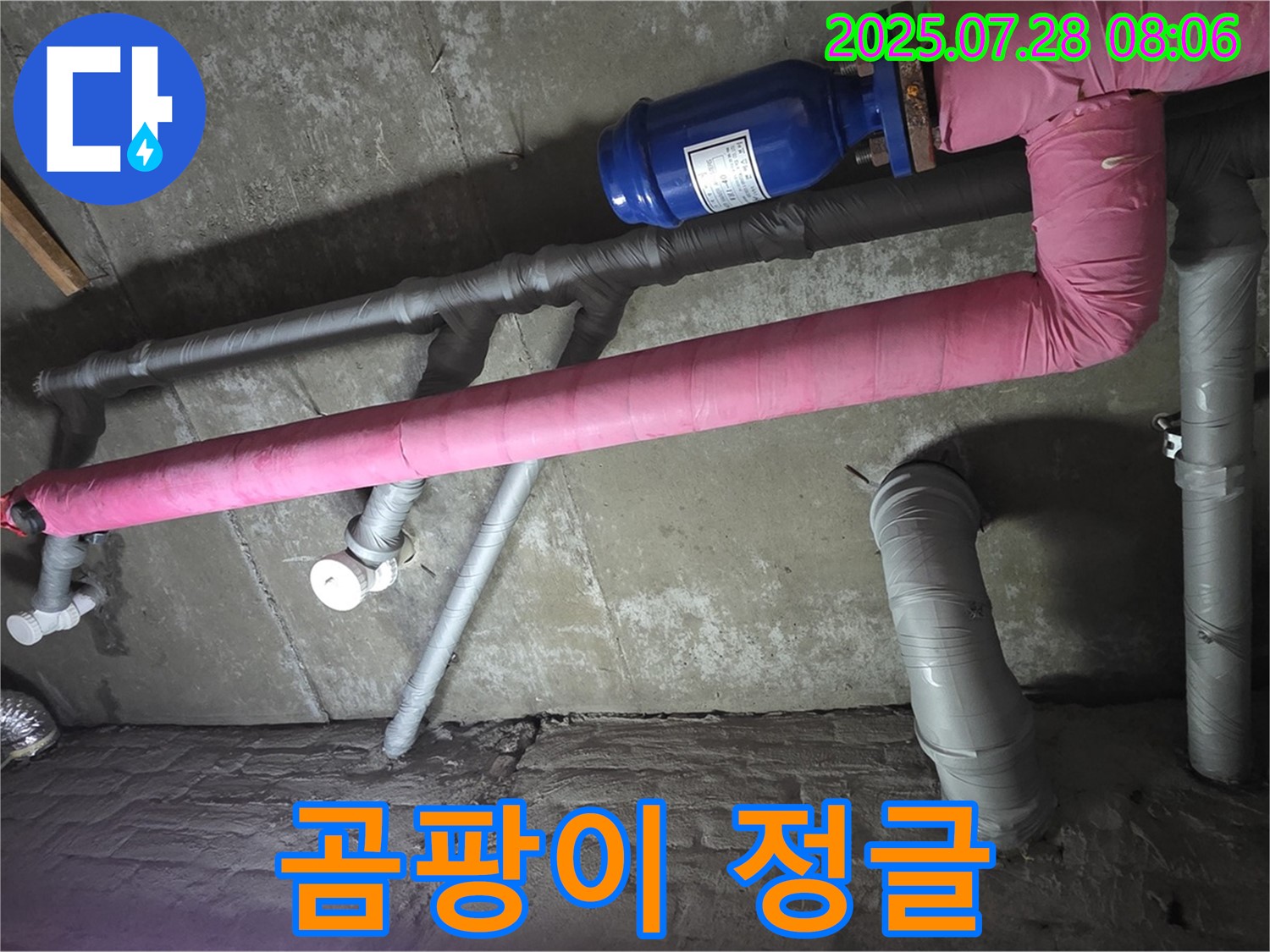 남양주 화도 마석 두산아파트 누수 - 핑크 보온재, 곰팡이 정글?! 습기 가득! 곰팡이 무성!