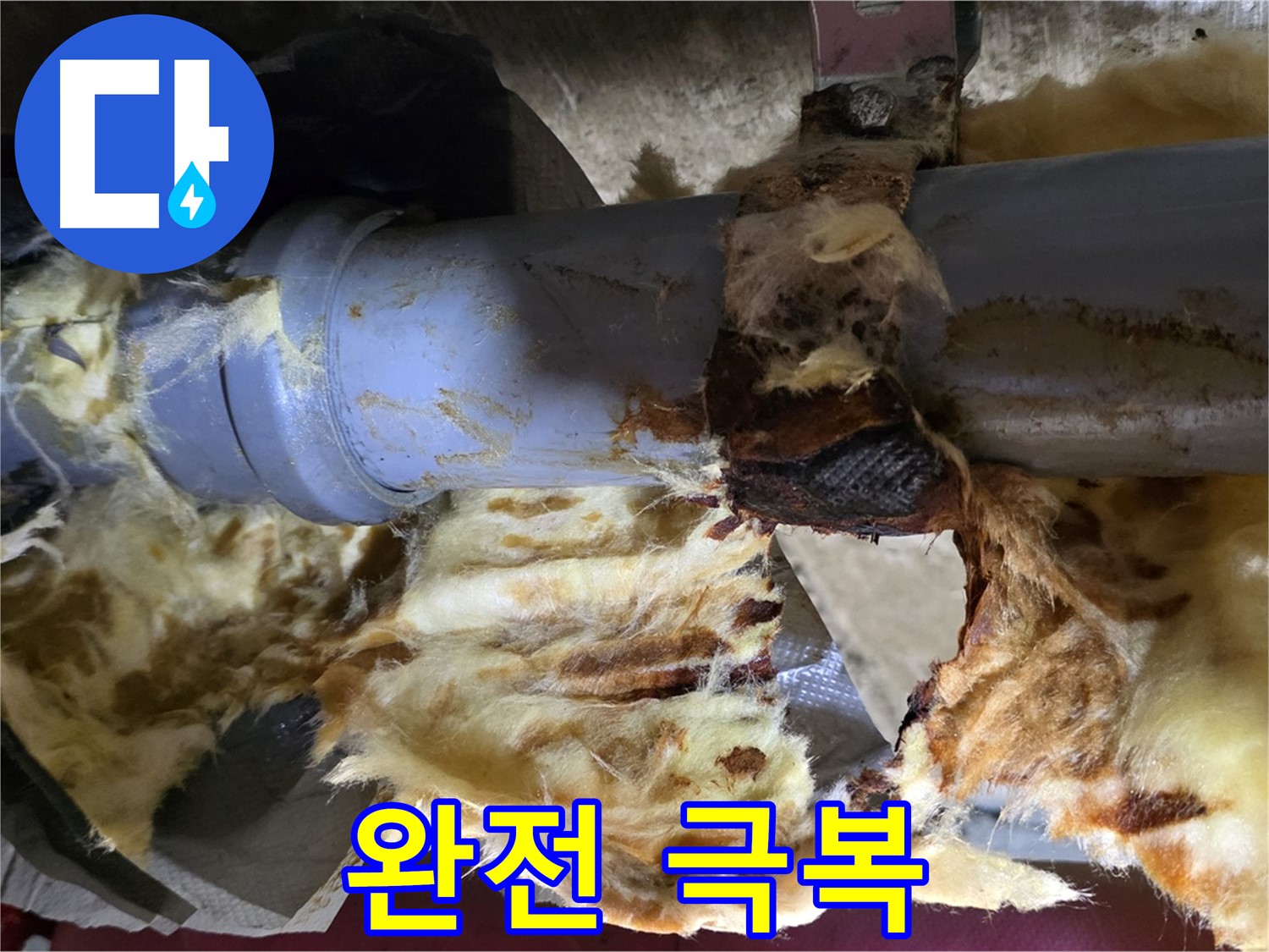두산아파트 누수 - 낡은 배관, 곰팡이, 젖은 단열재 3가지 문제를 극복하고 쾌적한 환경을 되찾았습니다.