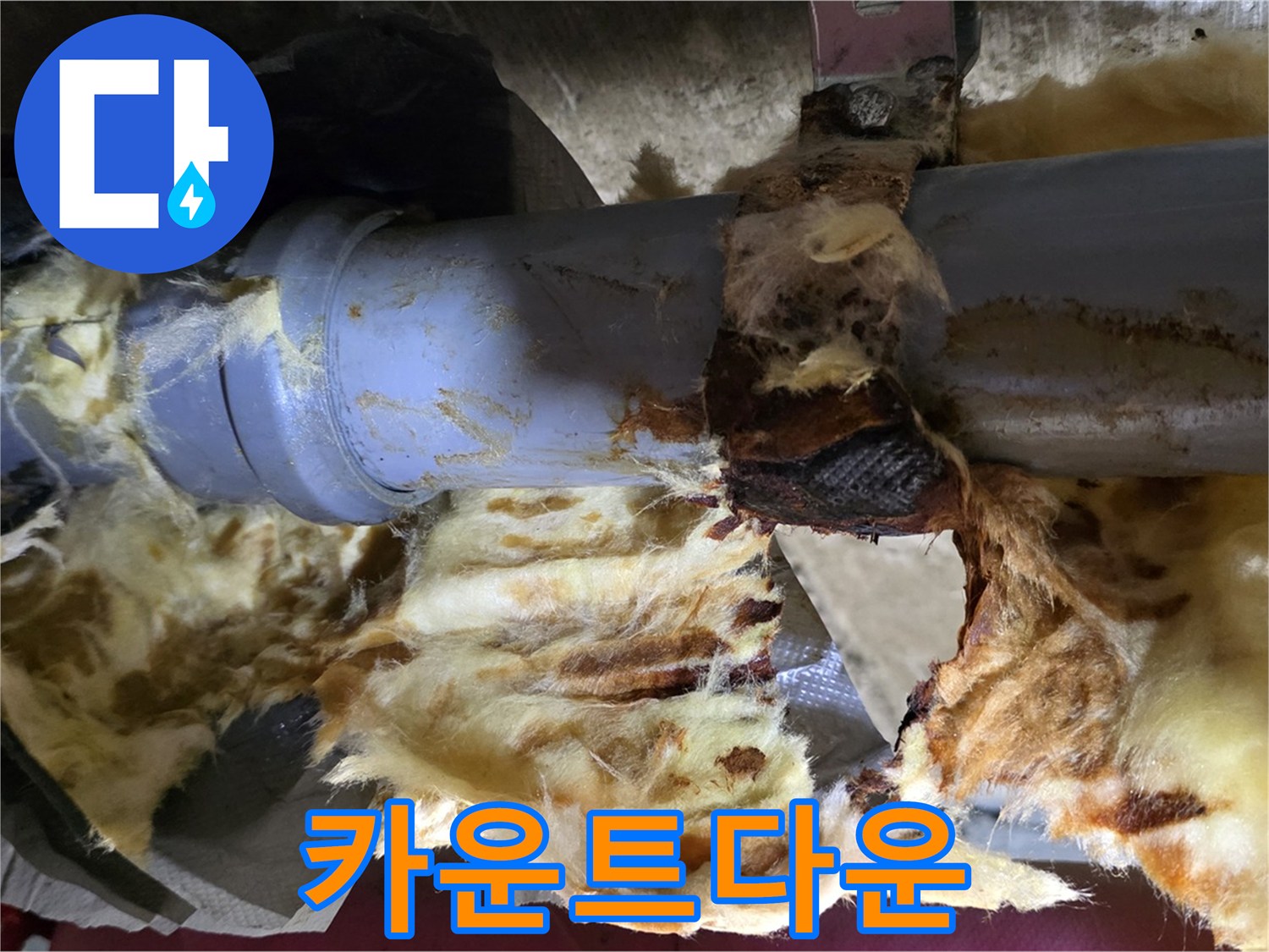 화도읍 두산아파트 누수 - 배관 연결 부위에서 누수가 발생하여 주변에 곰팡이 폭탄이 카운트다운을 시작했습니다.