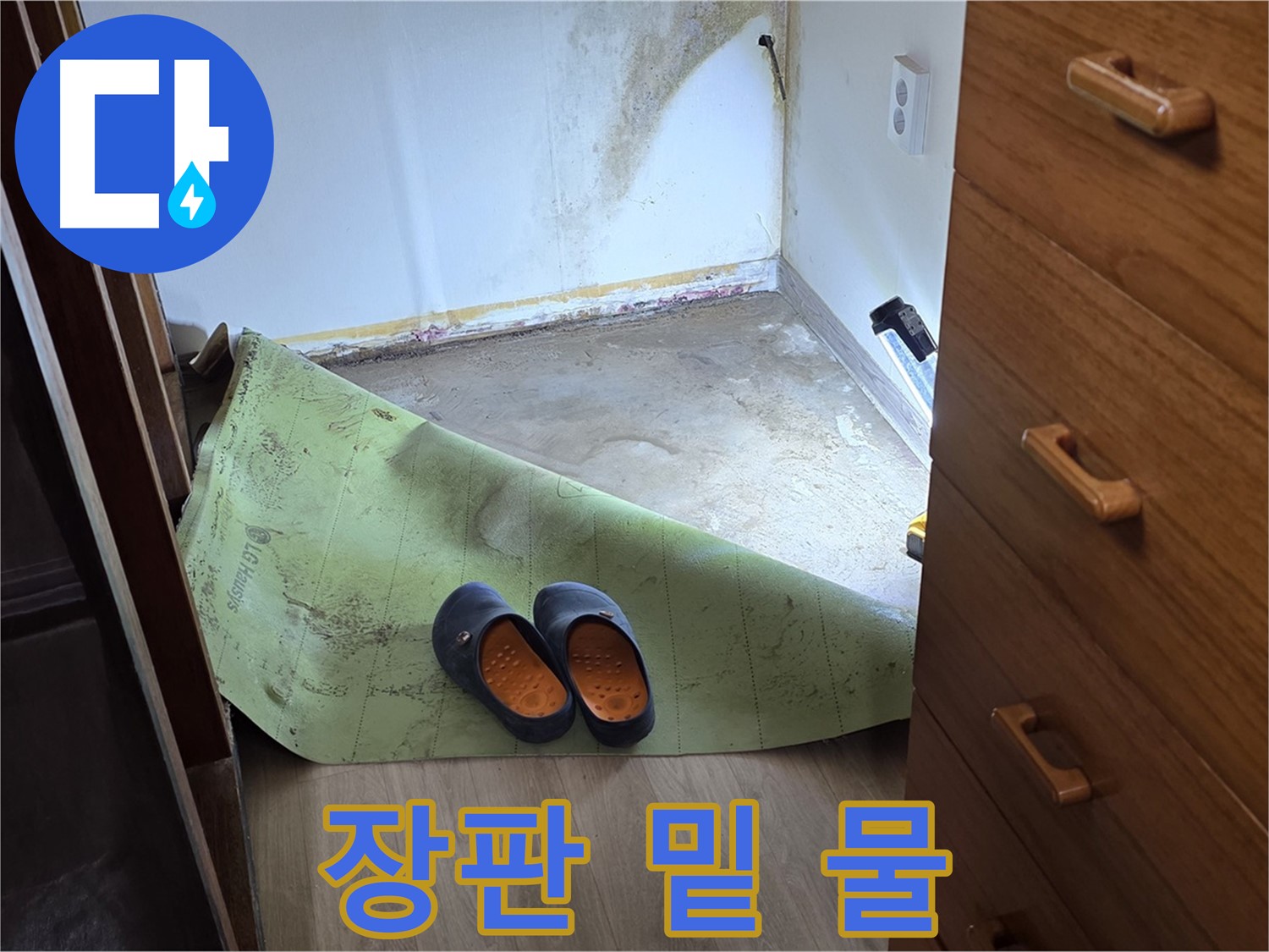 옥인동 주택 - 장판 밑 물 고임 - 누수 심각
