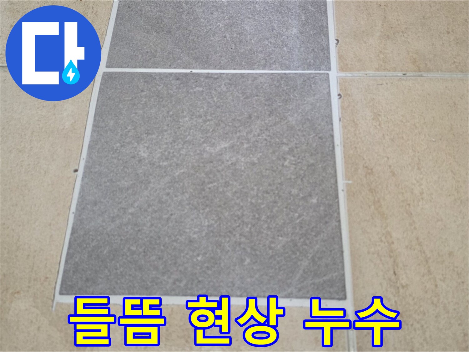 양주 삼숭동 아파트 - 교체된 타일 주변에 들뜸 현상이 발생하여 누수 위험을 점검하고 있습니다.