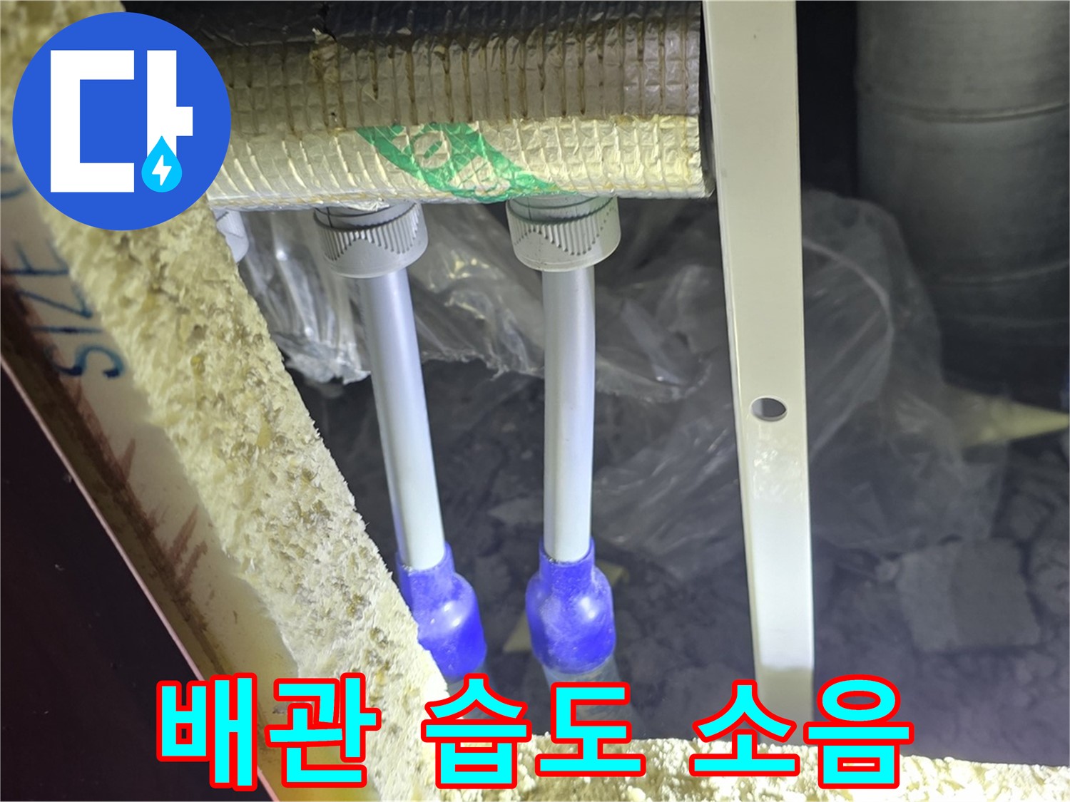 양주 자이 아파트 누수 - 배관 연결 부위 주변 습도 변화 및 누수 발생 소음 청취