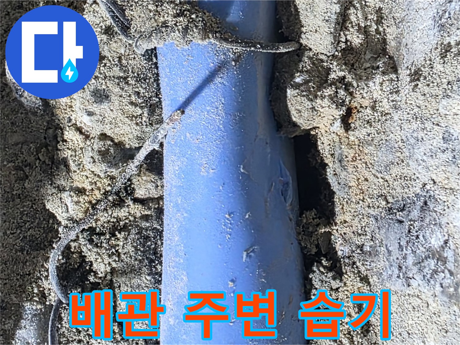 분당 쇳골로 누수 - 배관 주변에 습기가 차 있는 모습 - 누수의 징후입니다.