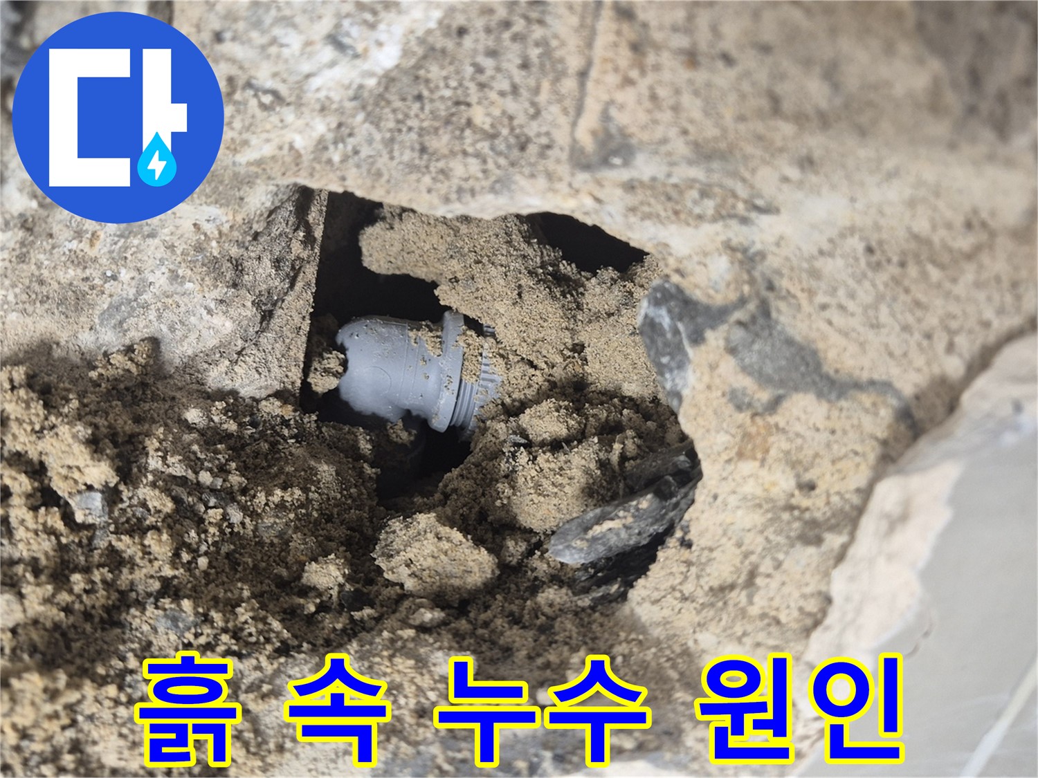 성북구 하월곡동 래미안월곡아파트 누수 - 흙 속에 숨겨진 배관 연결 부위의 누수 원인을 찾고 있습니다.