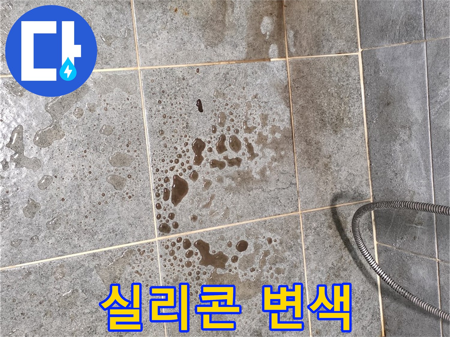 샤워부스 유리 틈새 - 실리콘 변색 - 누수 의심
