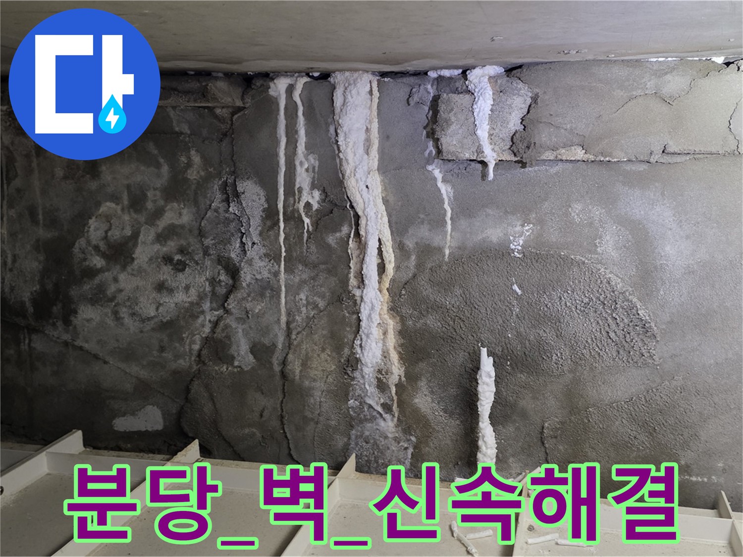 분당 콘크리트 벽 - 석회수, 긴급 누수, 신속 해결