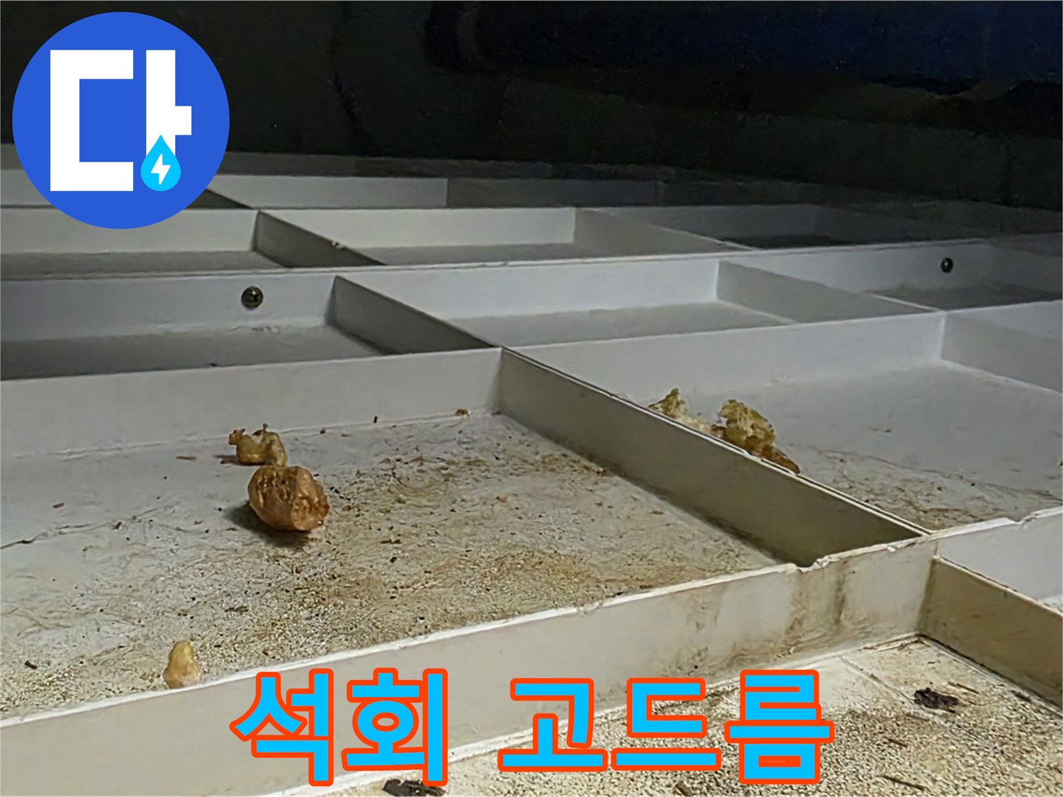 석회 고드름 - 누수로 인한 석회수 고드름
