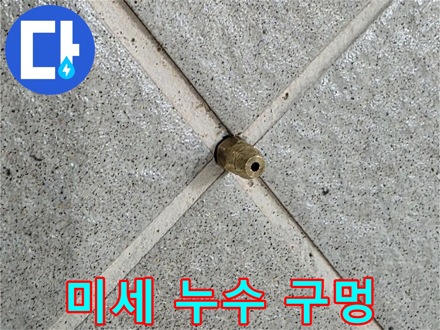 성남 분당 운중동 산운마을 누수 - 바닥 타일 사이 작은 구멍에서 누수 발생