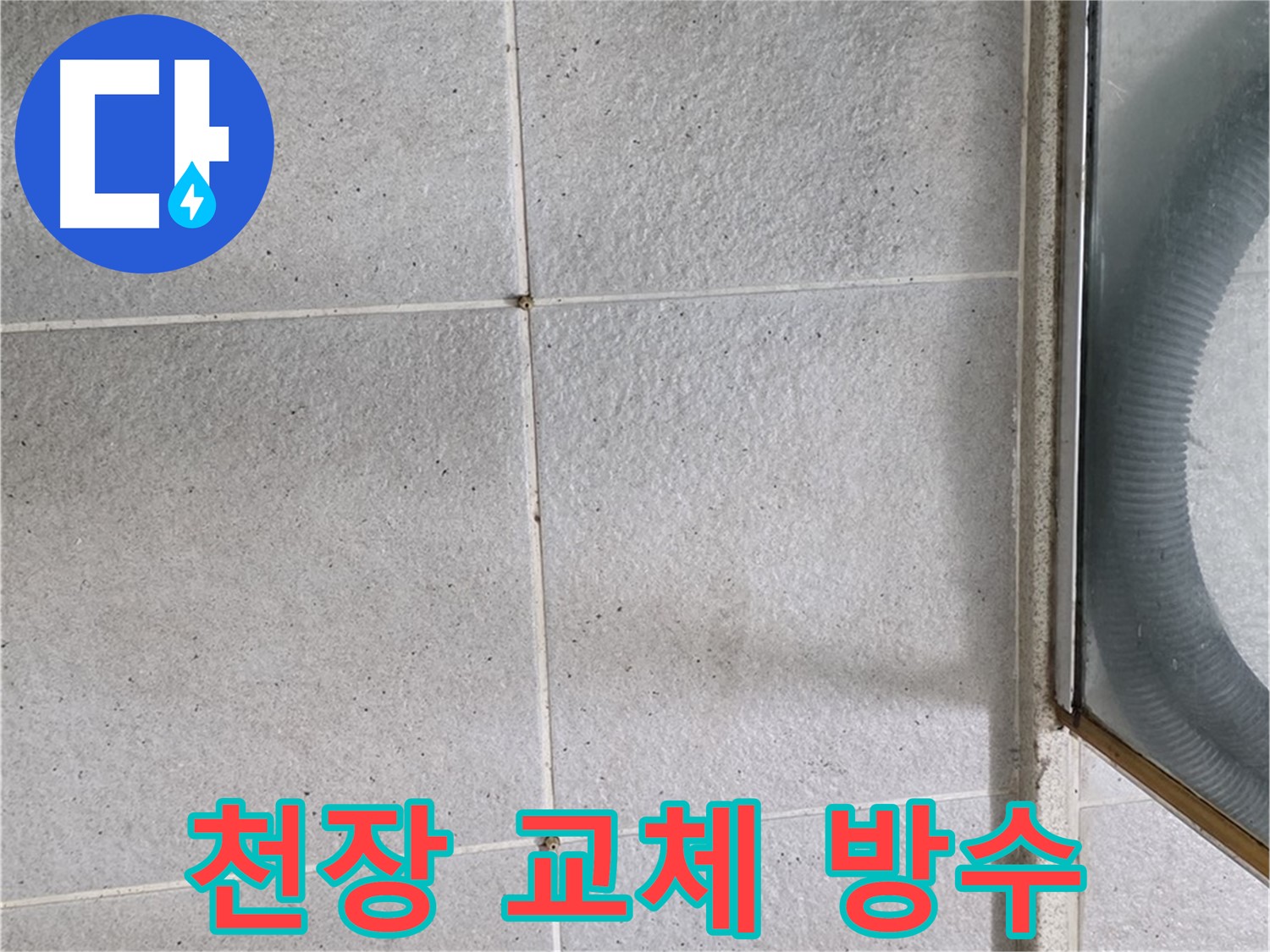 성남 분당 운중동 욕실 천장 - 석고보드 교체 후 방수 작업으로 누수를 해결합니다.