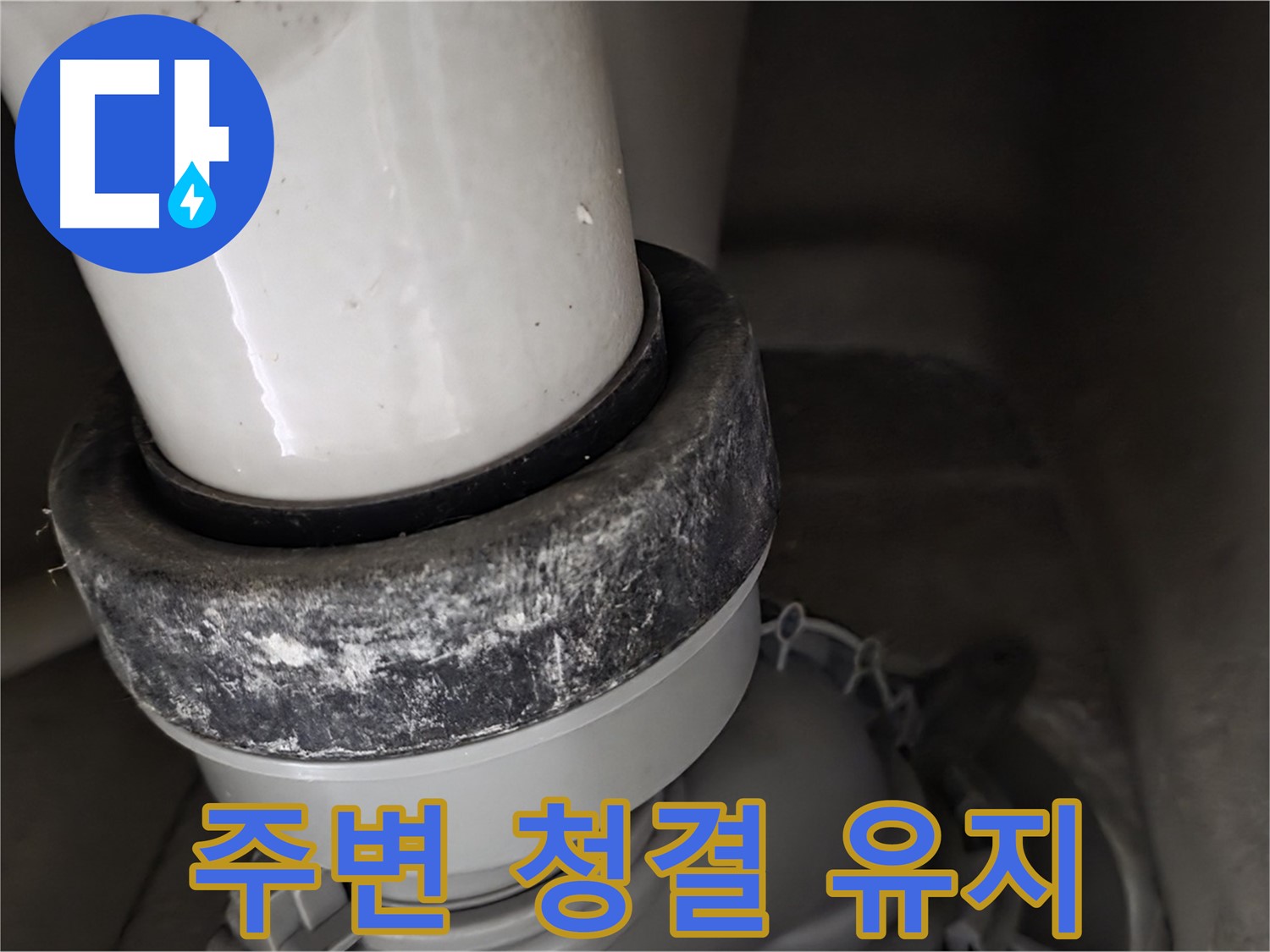 성남시 분당구 운중동 산운마을 변기 누수 - 오수관 주변 청결하게 유지