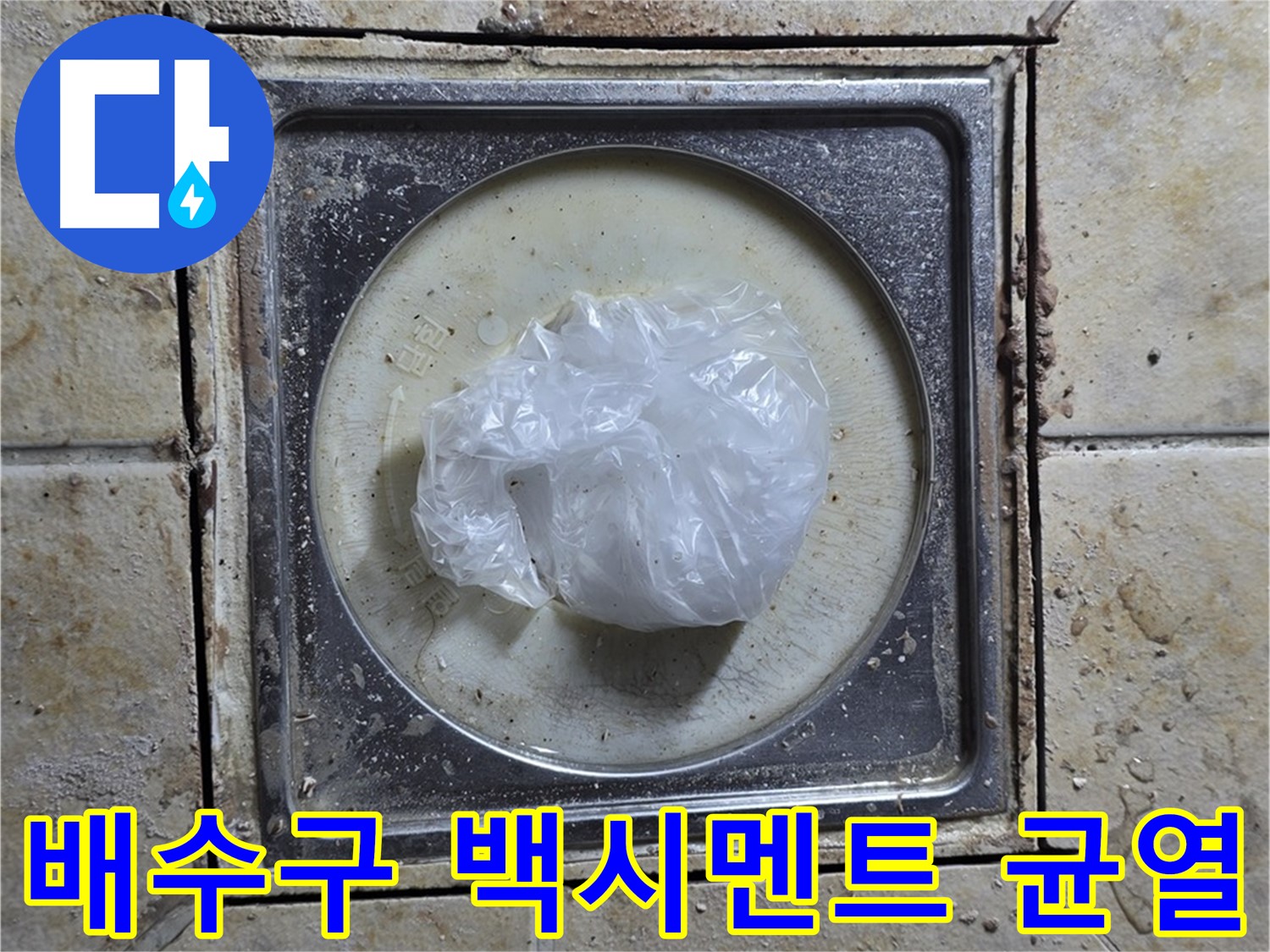욕실 배수구 백시멘트 균열 - 누수 긴급 점검