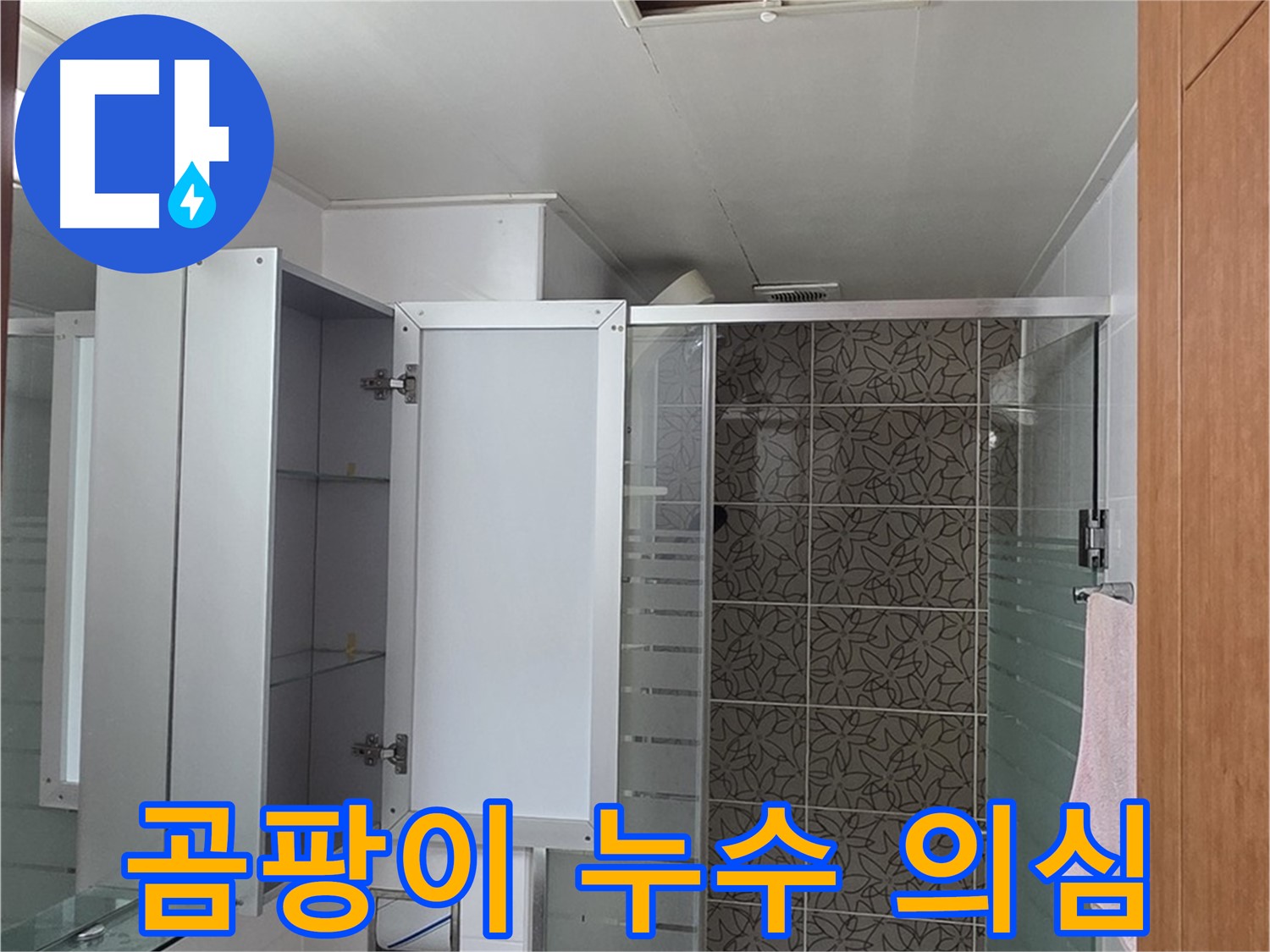 양주 백석 서광아침의빛아파트 - 욕실 점검구 속, 곰팡이가 피었다면 누수를 의심해야 합니다.