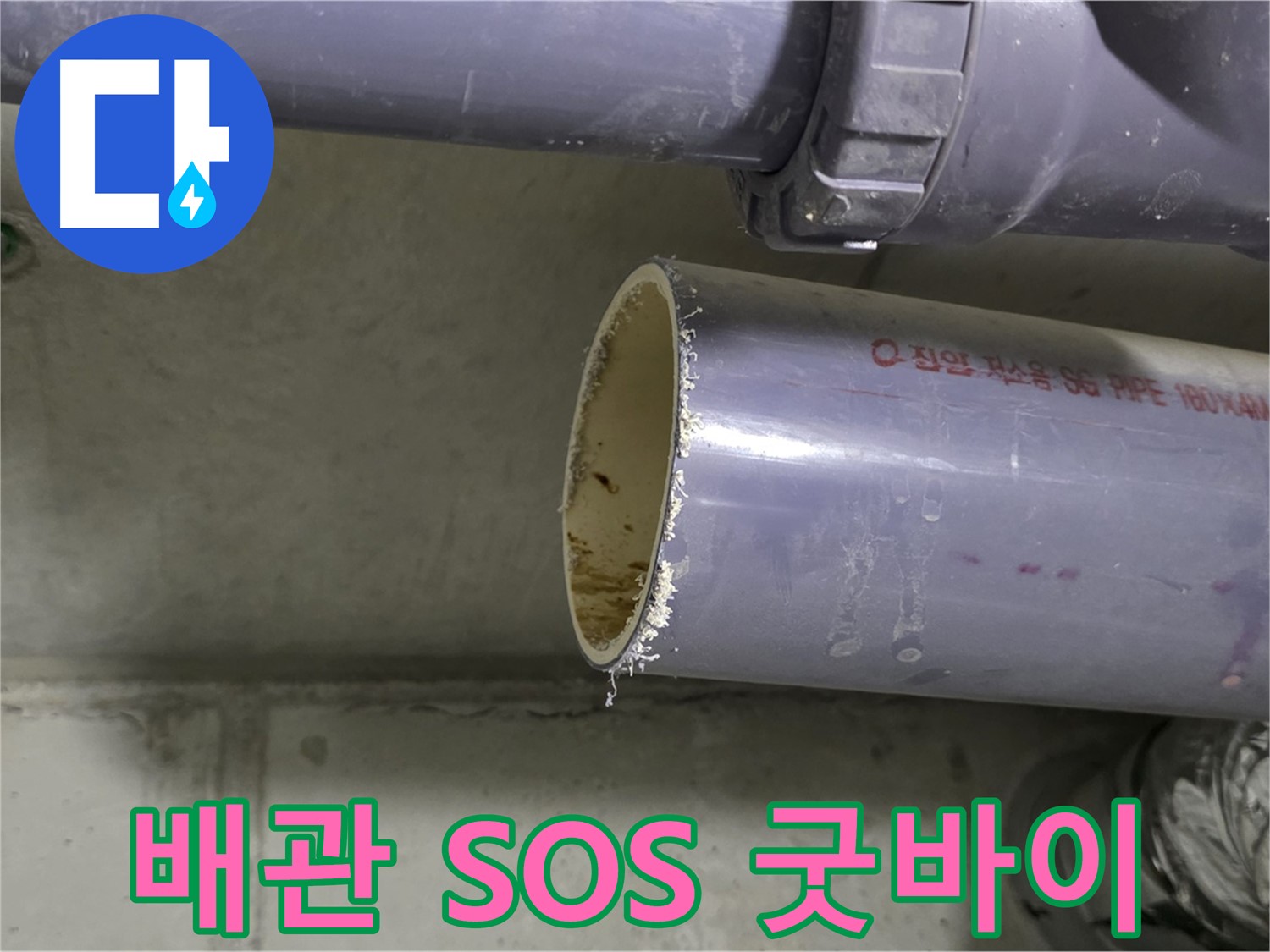 운중동 산운마을 누수 현장 - 낡은 배관의 상태를 보여주며 교체를 강력히 권유합니다 - 이제 누수와 작별할 시간!