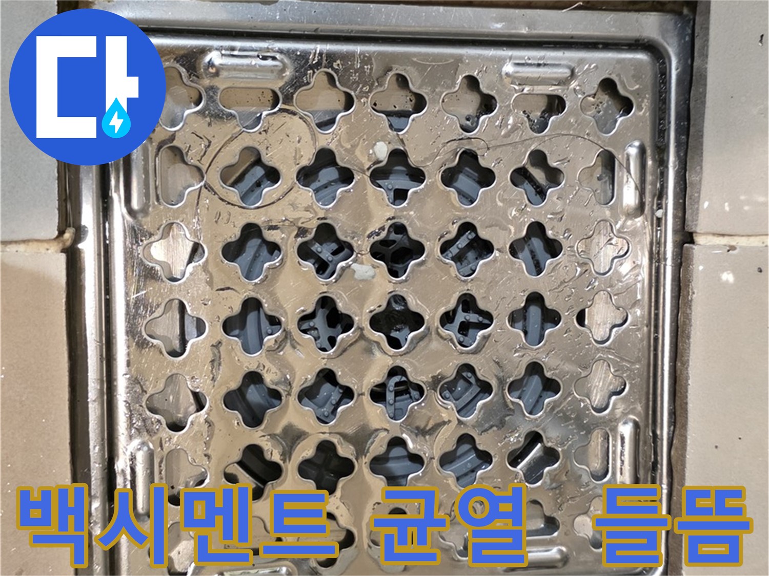 욕실 유가 주변 백시멘트 균열 및 들뜸 - 누수 발생 가능성 높음