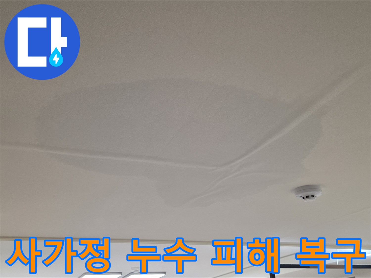 아랫집 천장 누수 - 넓은 범위 물 얼룩 - 누수 피해 최소화 및 복구 작업
