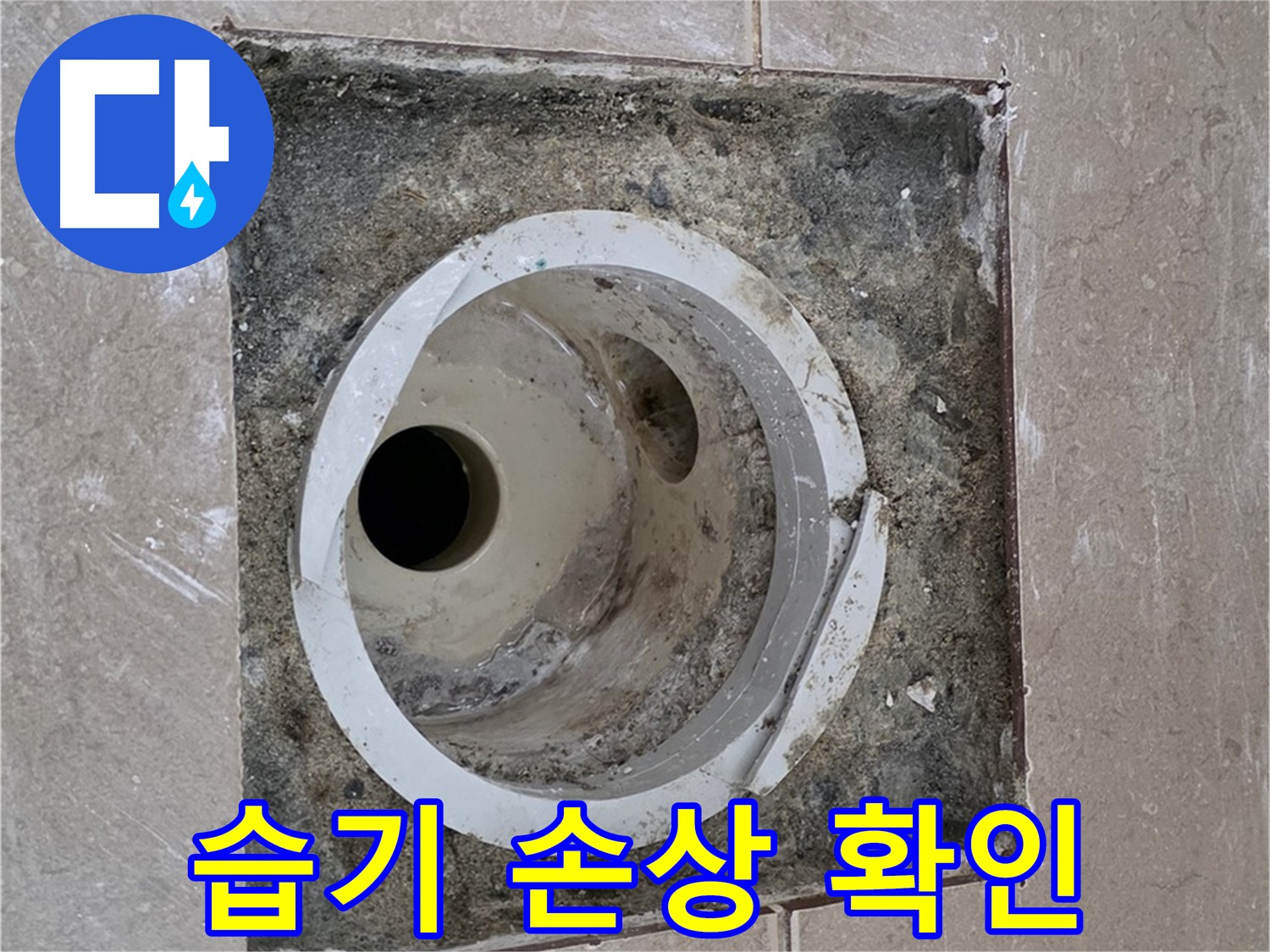 포천시 일동면 기산리 베스트빌 아파트 하수구 누수 - 습기로 인한 손상 부위 확인