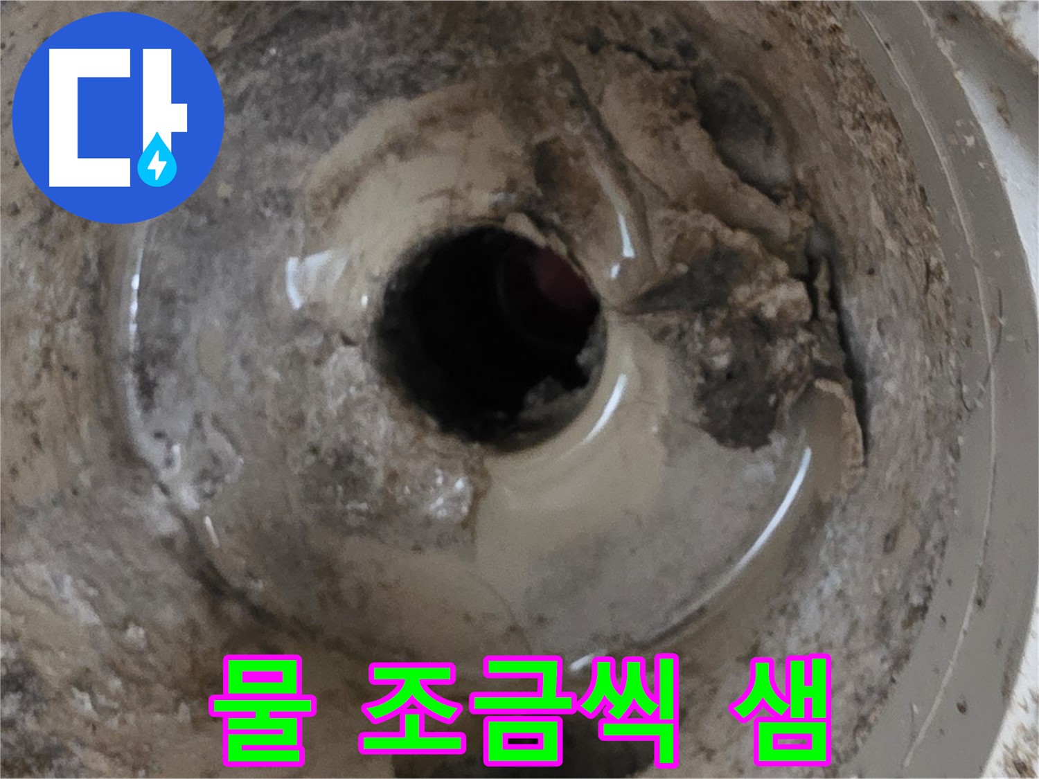 포천시 일동면 기산베스트빌 아파트 - 베란다 배수구 물 조금씩 샘, 누수 가능성 진단!
