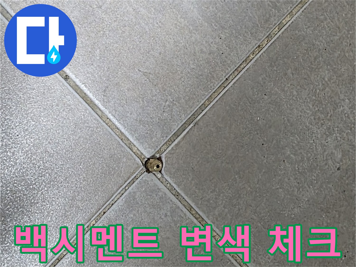 옥정동 율정마을 아파트 타일 틈새 백시멘트 변색 - 누수 가능성 체크 사진입니다.