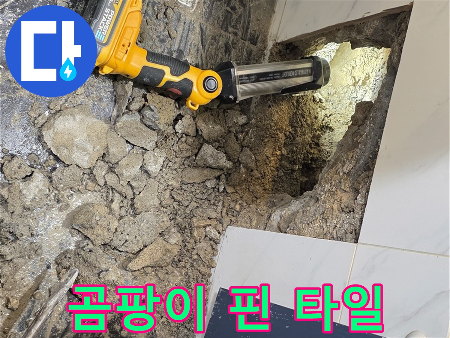 중계동 현대5차 아파트 - 곰팡이 핀 타일 뒤에 숨겨진 누수 원인을 찾습니다.