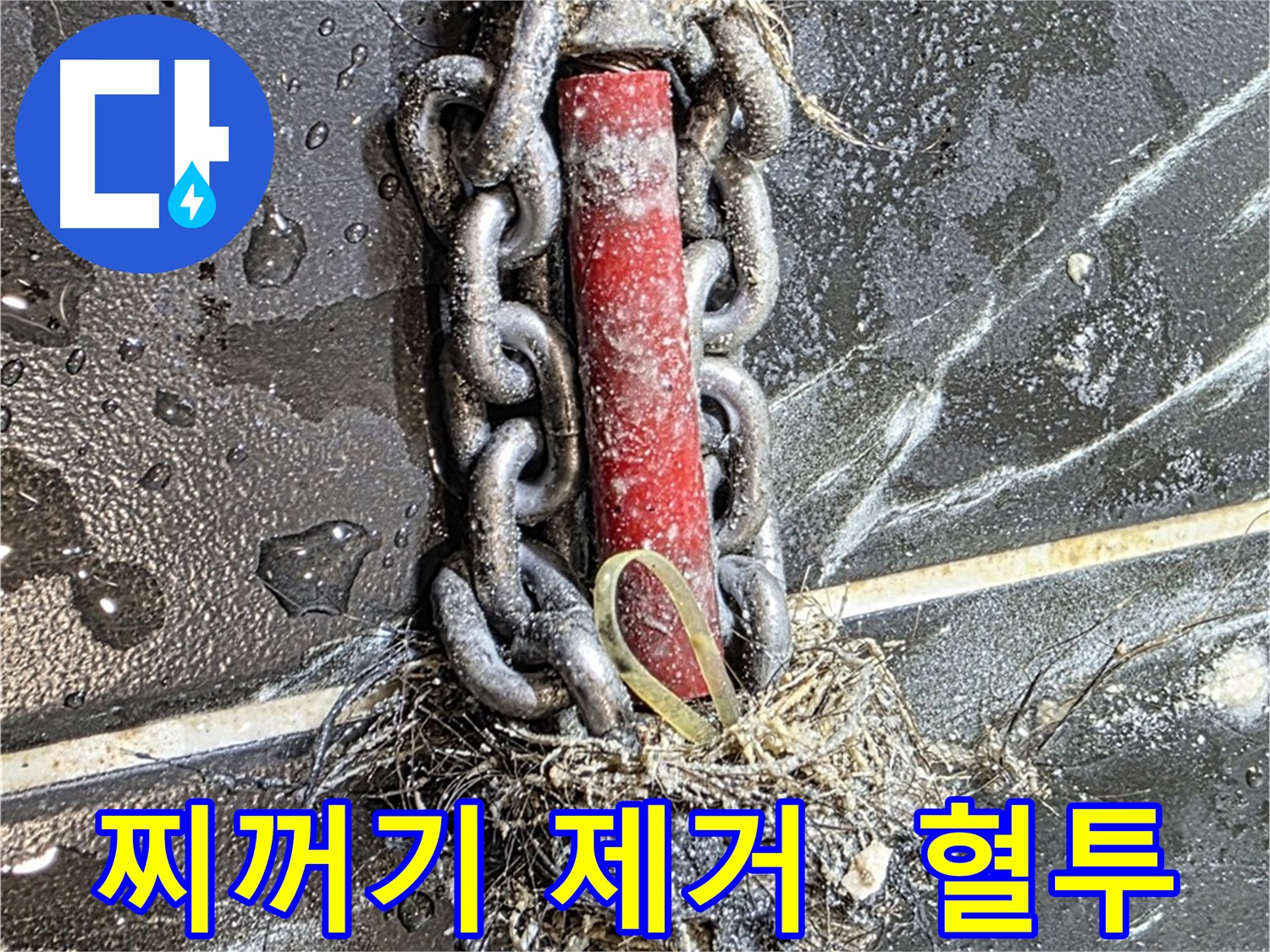 중계동 현대5차 아파트 누수 - 배관 속 찌꺼기와의 숨 막히는 혈투를 벌이는 모습