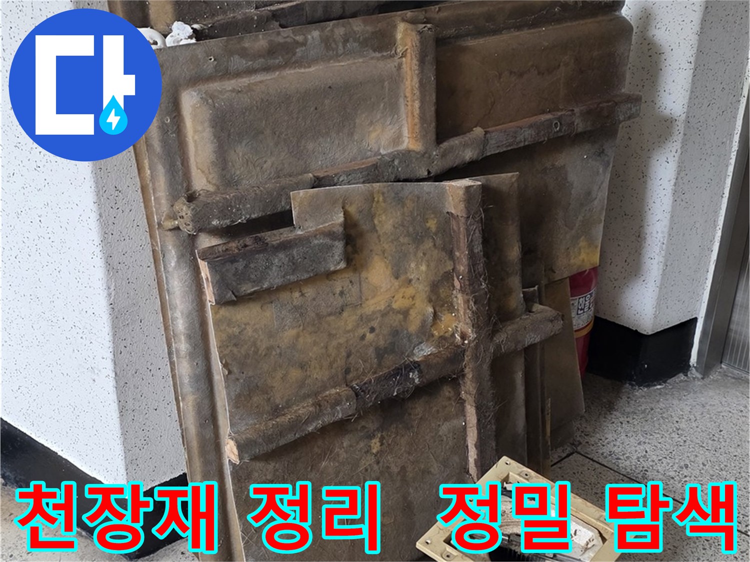 천장재와 조명 치워두고 누수 원인 정밀 탐색!