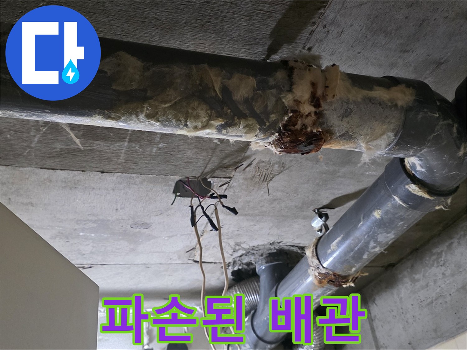 신사동 새절역현대아파트 누수 - 파손된 오수 배관 긴급 수리