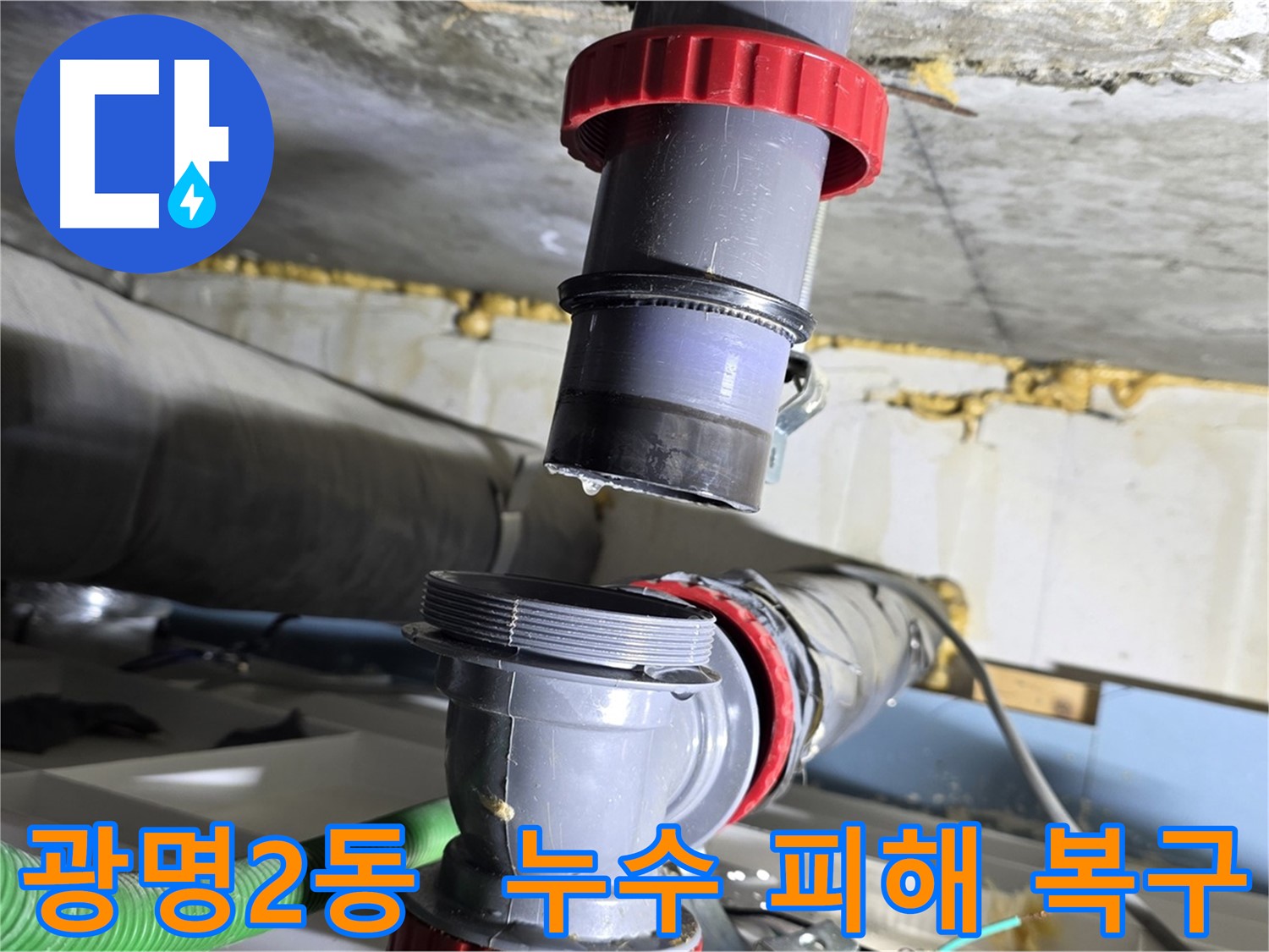 광명시 광명2동 누수로 인한 도배 및 장판 손상 복구 - 완벽한 교체 시공 및 누수 점검