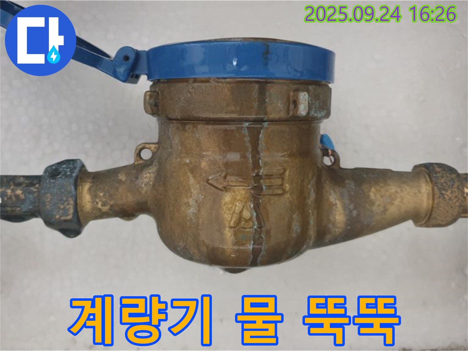 공릉동 수도 계량기 물 뚝뚝 - 수도 계량기에서 물이 뚝뚝 떨어지는 긴급 상황 이미지입니다.