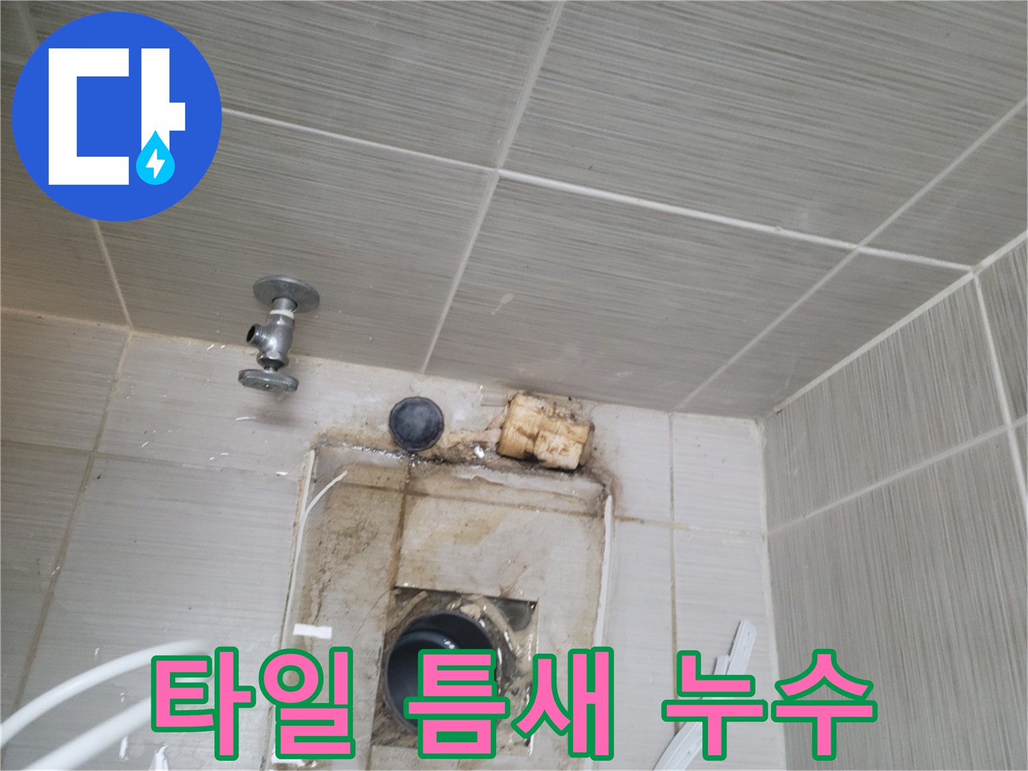 동두천 신창비바패밀리-2단지 - 벽 타일 틈새로 물이 스며드는 누수 발생