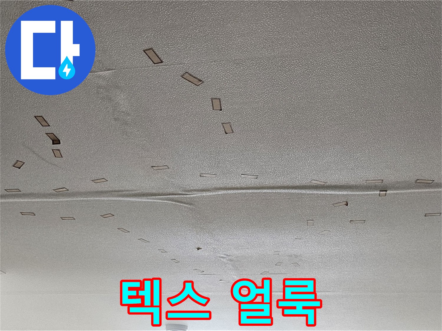 현대시티 아파트 - 천장 텍스 얼룩 - 긴급 누수 탐지 및 텍스 교체