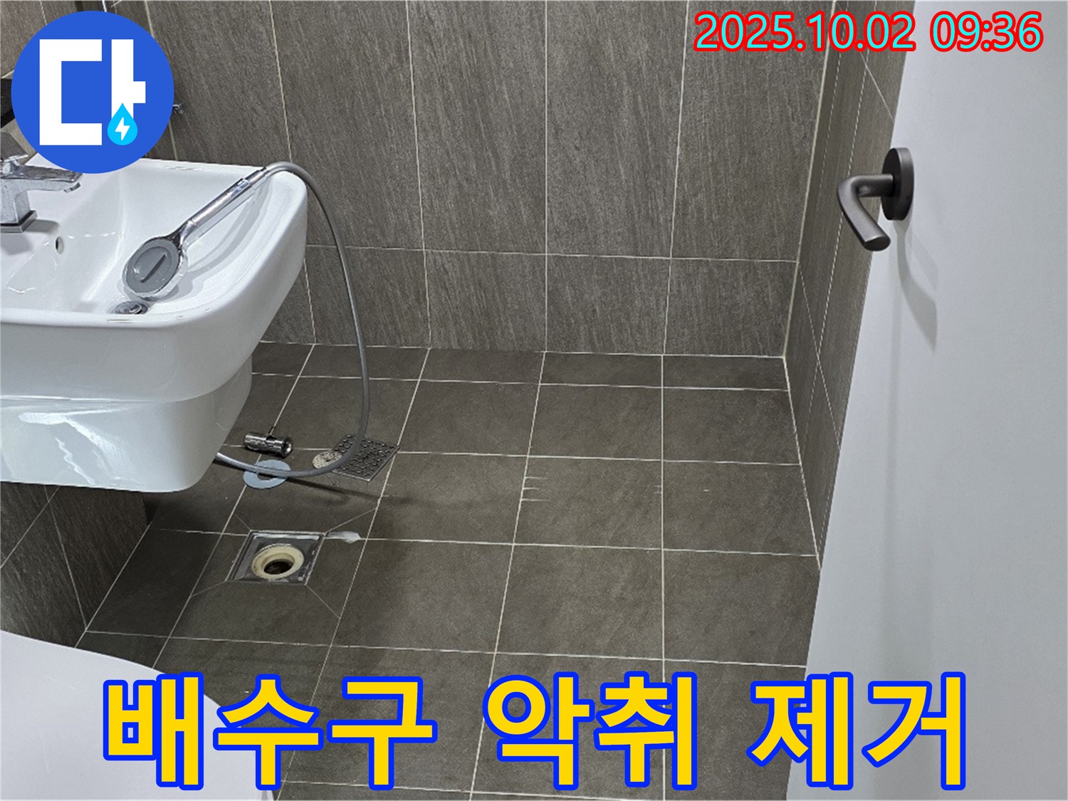 욕실 배수구 악취 제거 - 배수구 청소 후 깨끗해진 모습