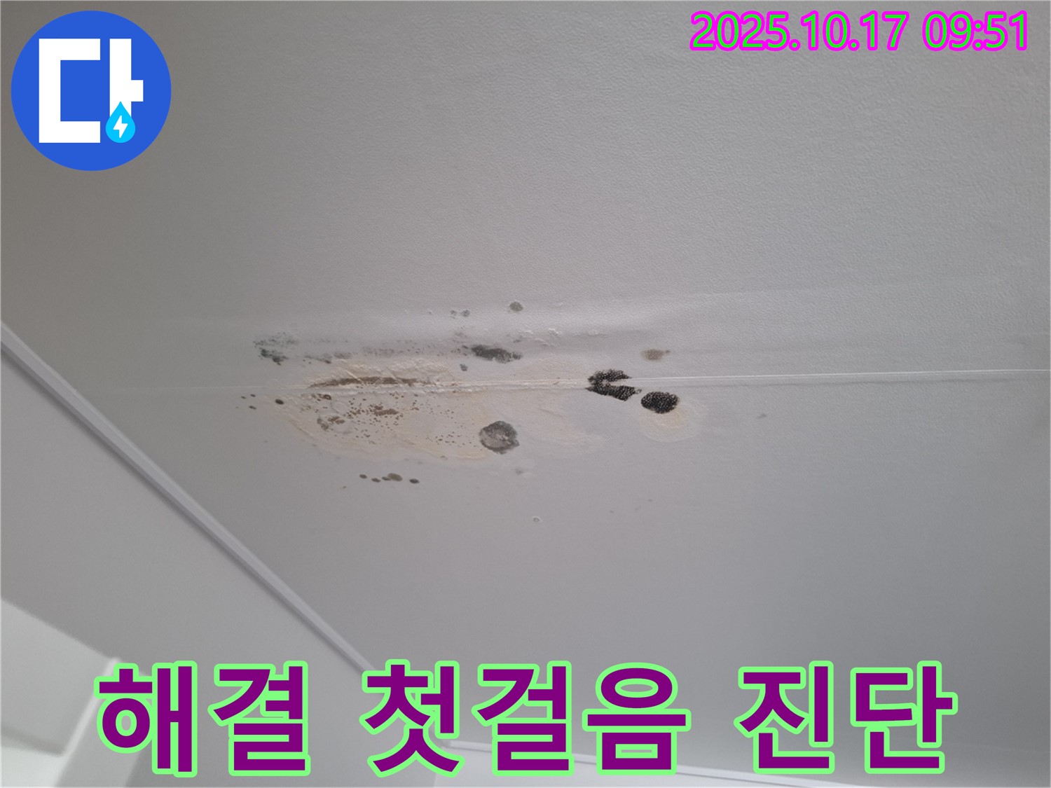 성남 분당 누수 - 곰팡이 얼룩 천장 - 누수 해결 첫걸음 - 진단 시작
