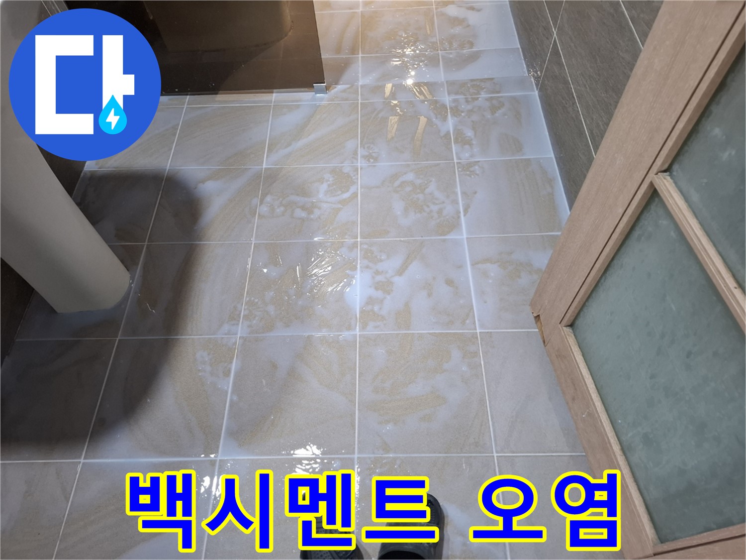 성남 분당 봇들마을 아파트 욕실 - 타일 틈새 백시멘트 오염