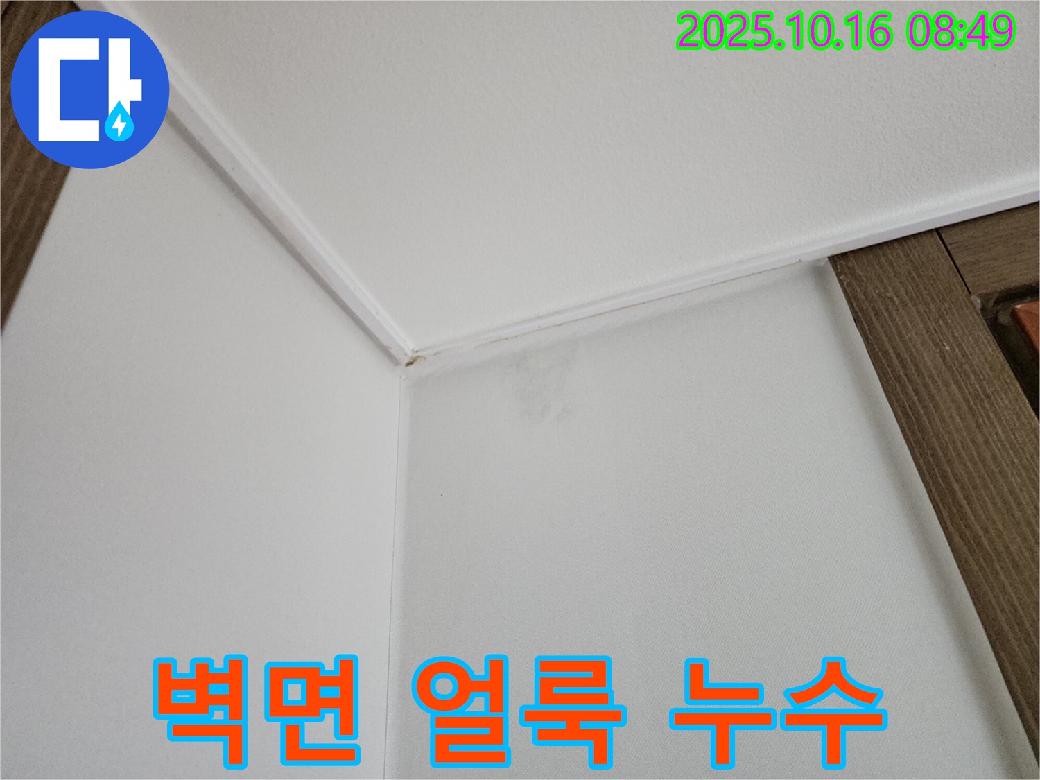 양주시 경신리 벽면 얼룩 - 초기 누수 가능성을 의심하고 점검하세요.
