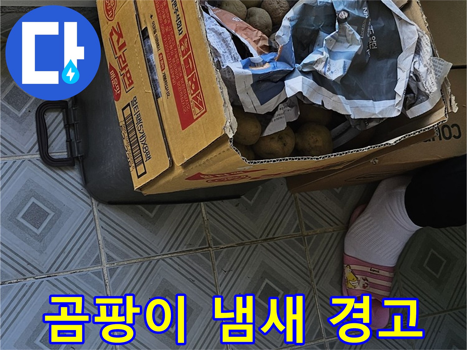 신월1동 엘리시안 A동 누수 현장 - 감자 박스 주변에서 곰팡이 냄새가 난다면 누수 경고등이 켜진 것입니다 - 즉시 점검하세요.