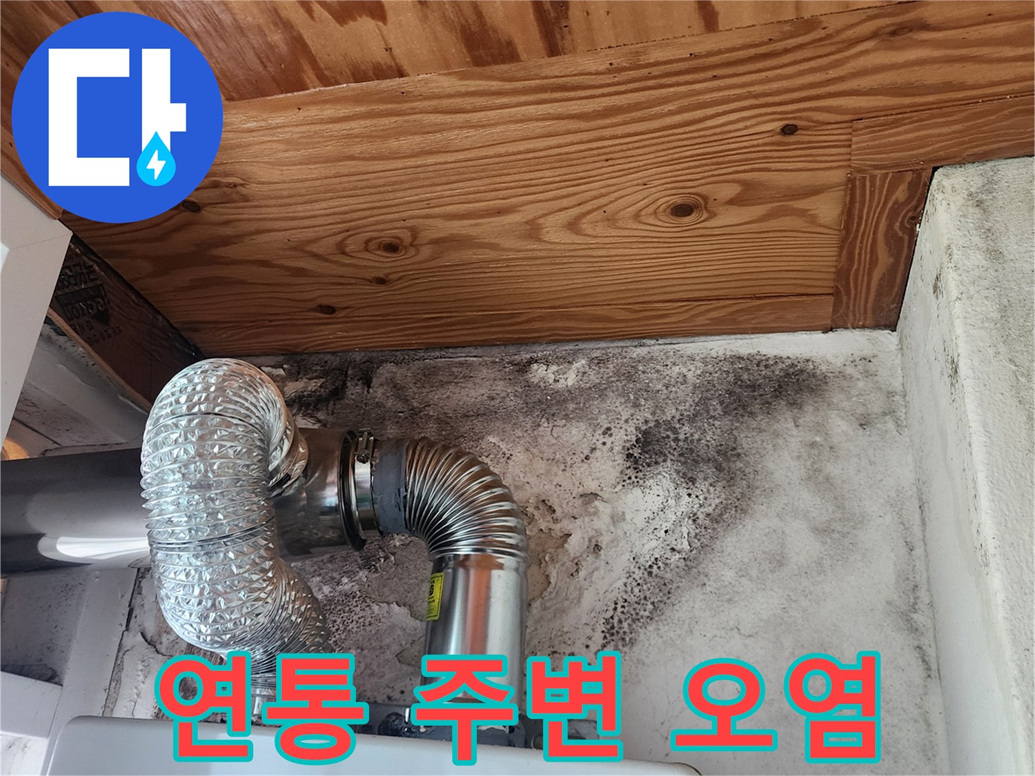 보일러-연통-연결부-벽체-곰팡이-상태