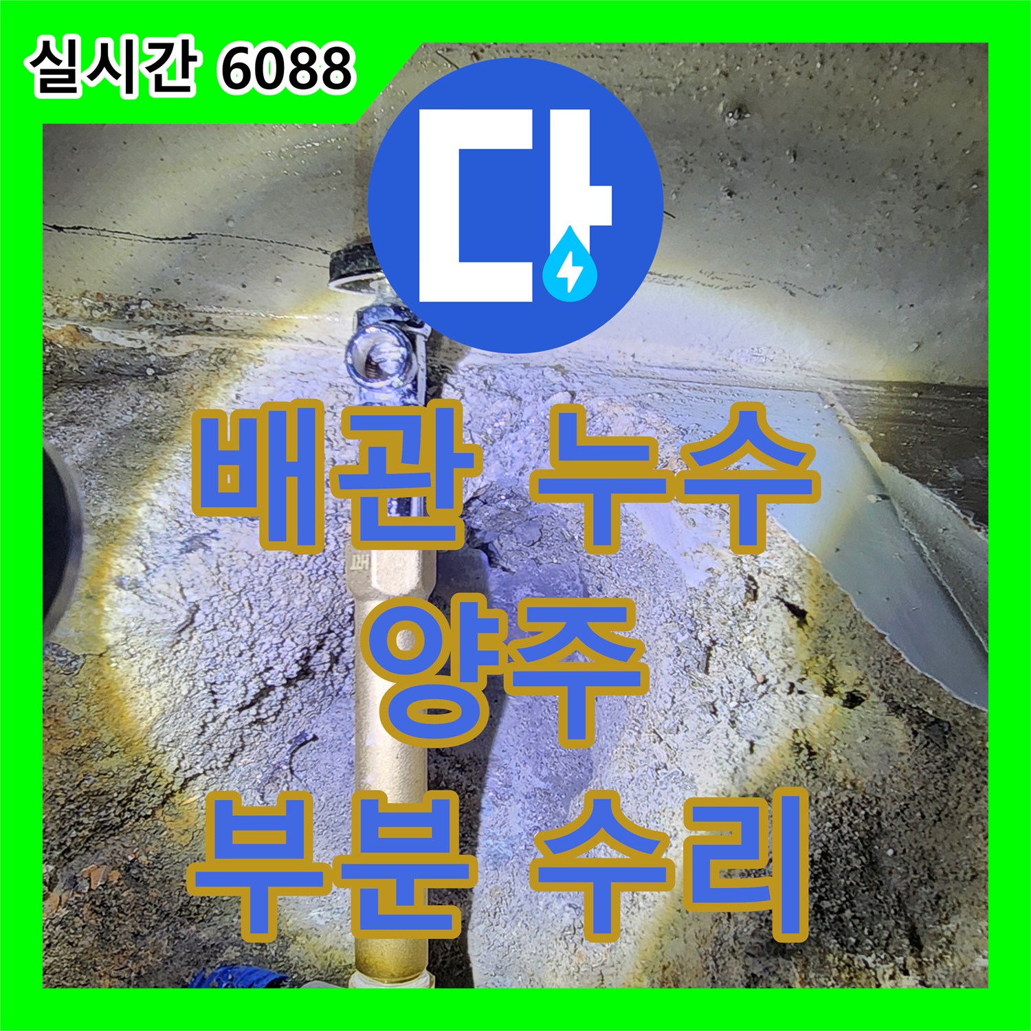 누수업체, 양주, 보일러실 배관 누수, 신속한 탐지 및 부분 수리