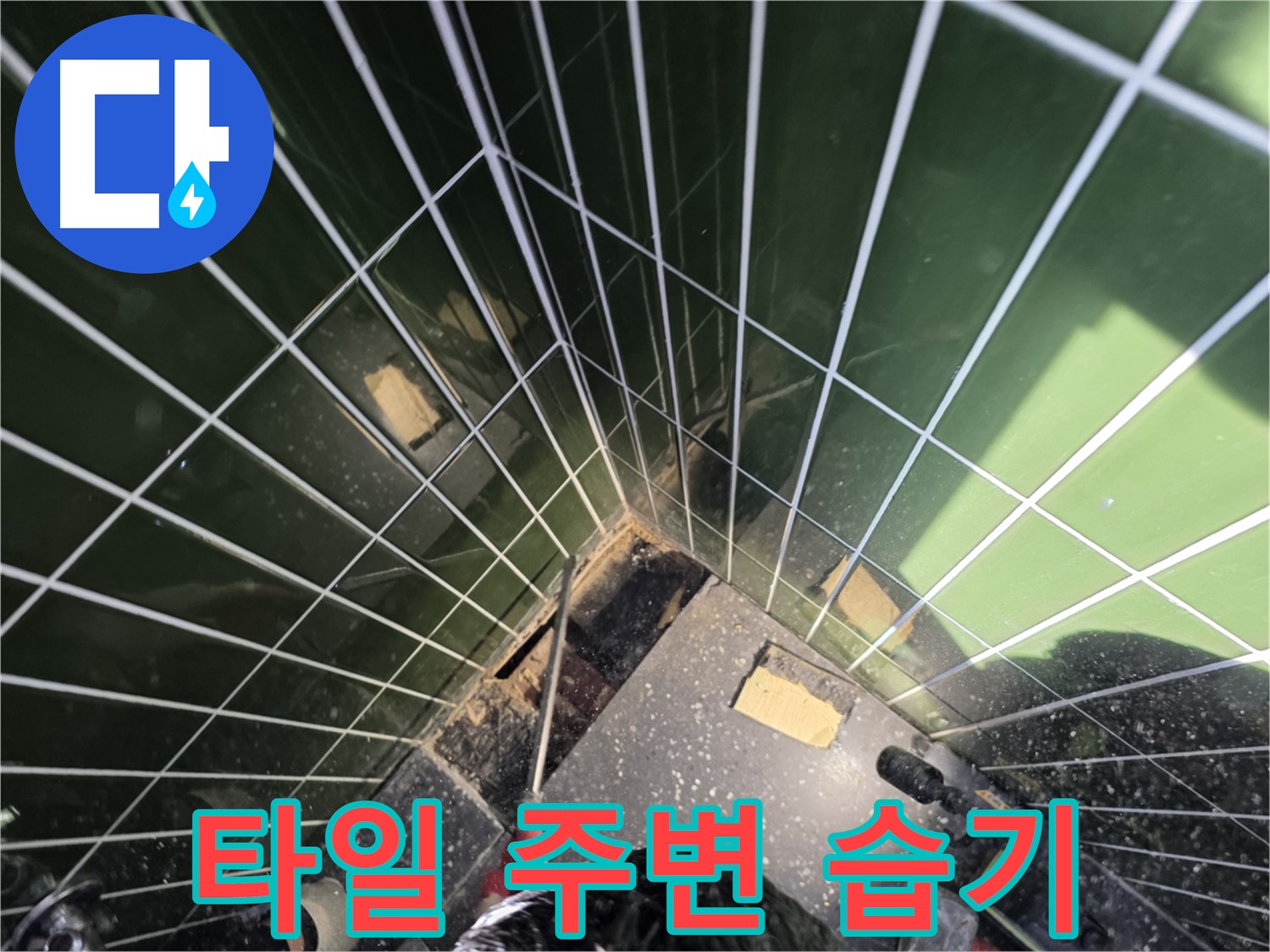 광진구 자양동 누수 - 파손된 타일 주변 습기 상태 꼼꼼 점검