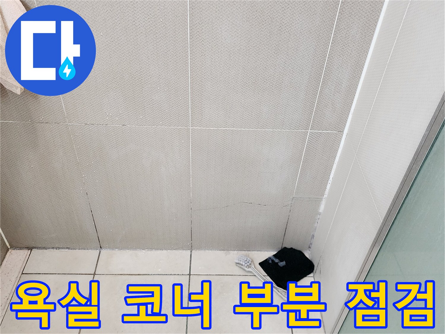 유양동 현장-타일 사이 물기 스며든 모습