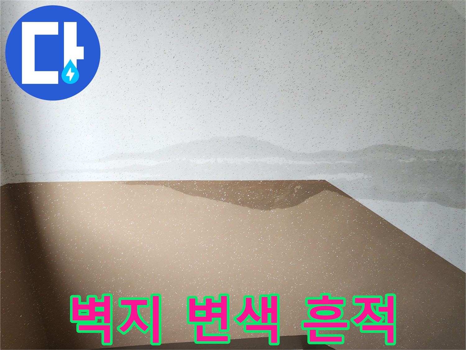 포천 내촌면 현장-벽면 상단에 나타난 물샘 자국과 얼룩
