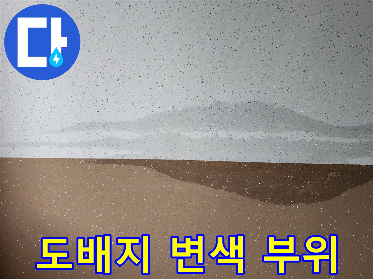 포천 내촌면 현장-습기 침투로 인한 벽면 도배지의 오염 상태