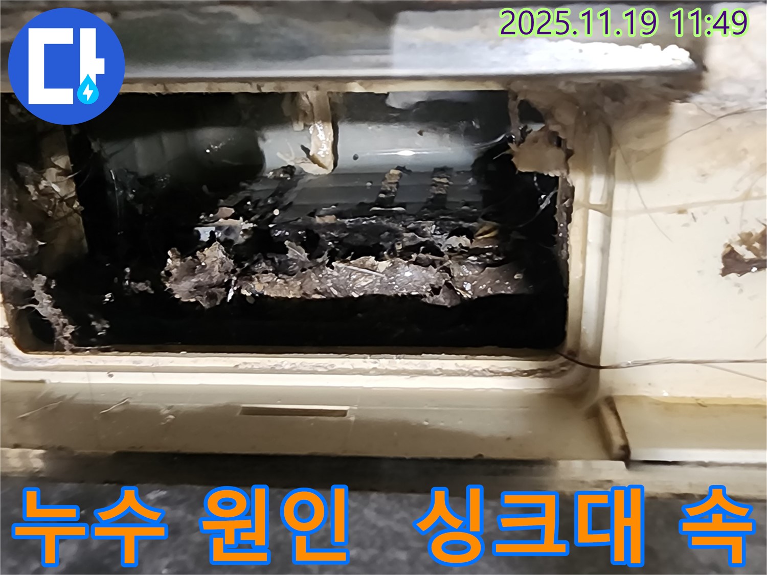 포천 내촌에서 싱크대 배수구 내부에 숨겨진 누수 원인을 찾아내는 전문가의 모습