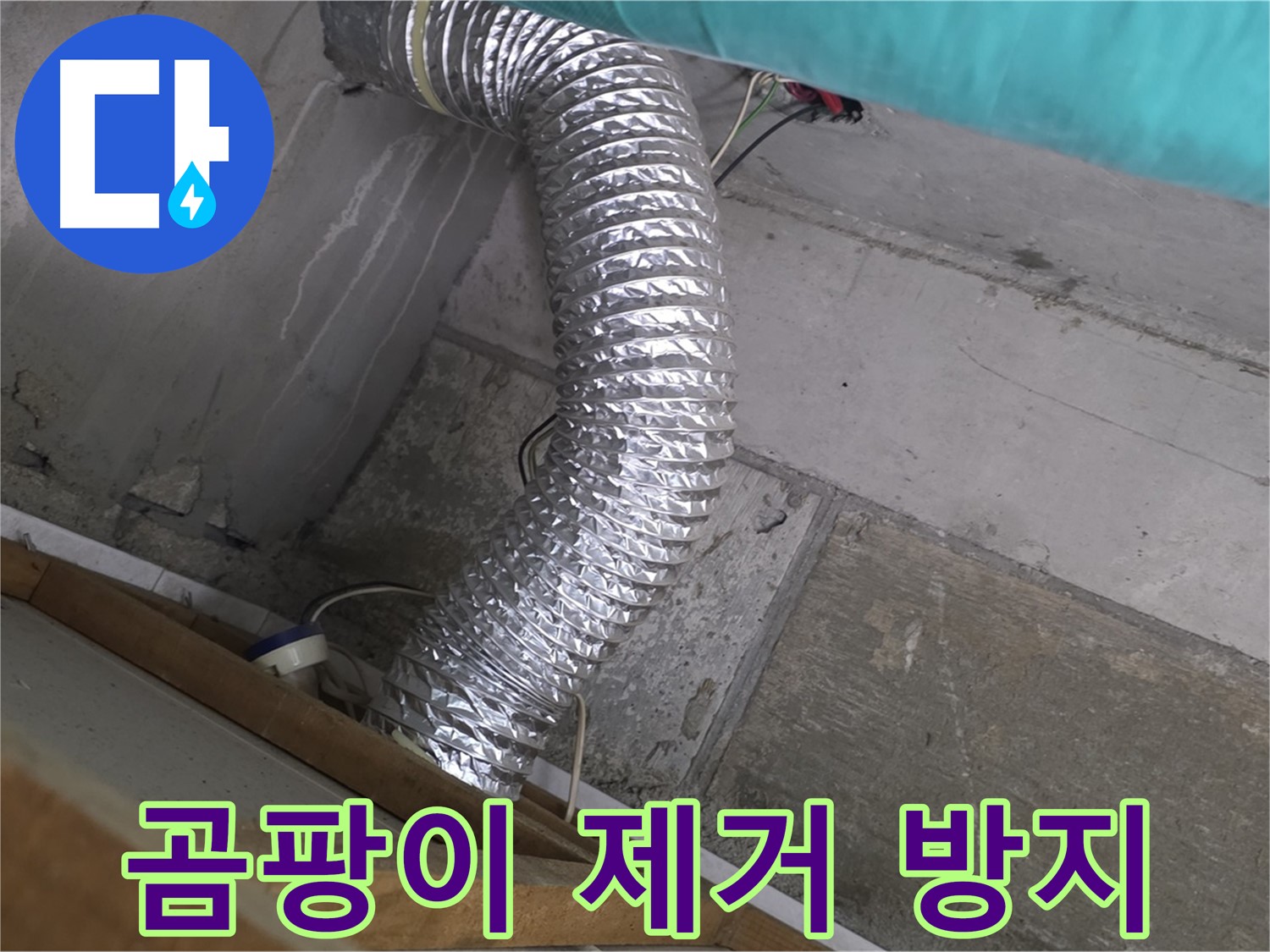 마포구 용강동 현대홈타운 누수 점검 - 환풍기 배관 주변 벽면 곰팡이 제거 및 방지 작업