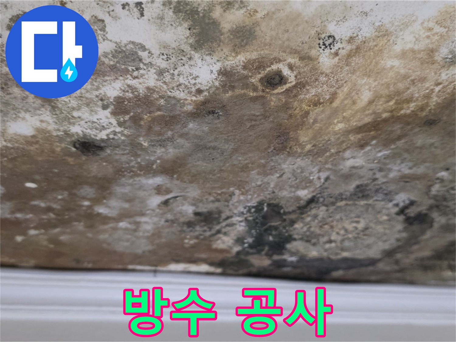 방수 공사 시공 모습 - 누수 재발 방지를 위한 방수 공사 시공 모습입니다.
