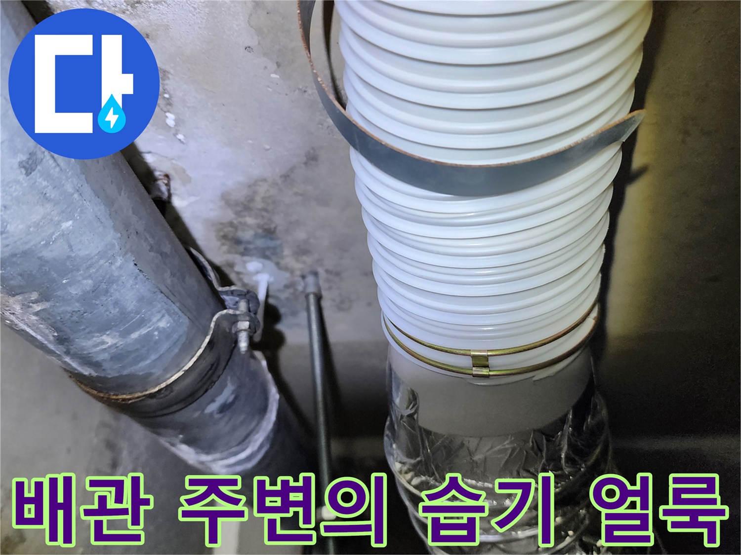 배관-주변-벽면의-축축한-물자국-및-얼룩